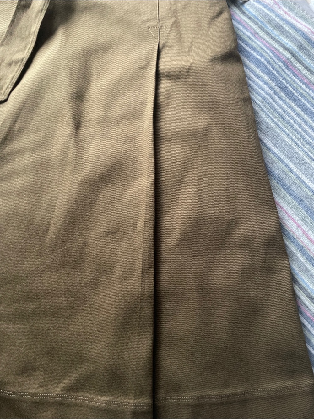 & Other Stories Olive Brown Midi A-Line Skirt with D-Ring Belt - Picture 5 of 7
